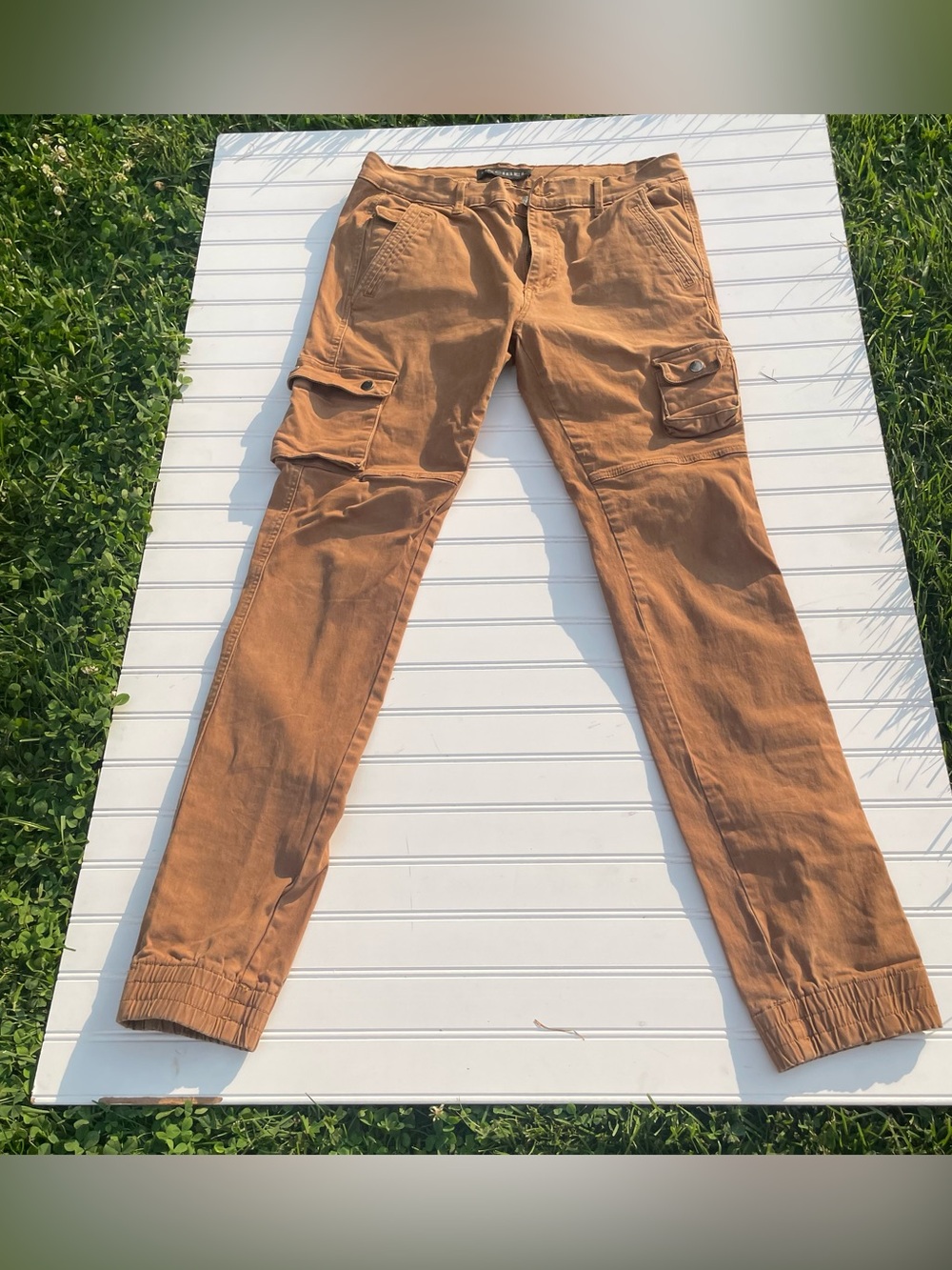 Decibel Men’s Brown Cargo Pants Utility Work Casual Cotton